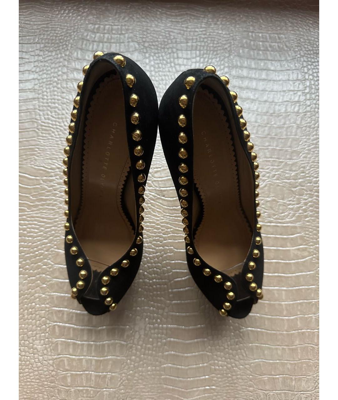CHARLOTTE OLYMPIA Черные замшевые туфли, фото 3