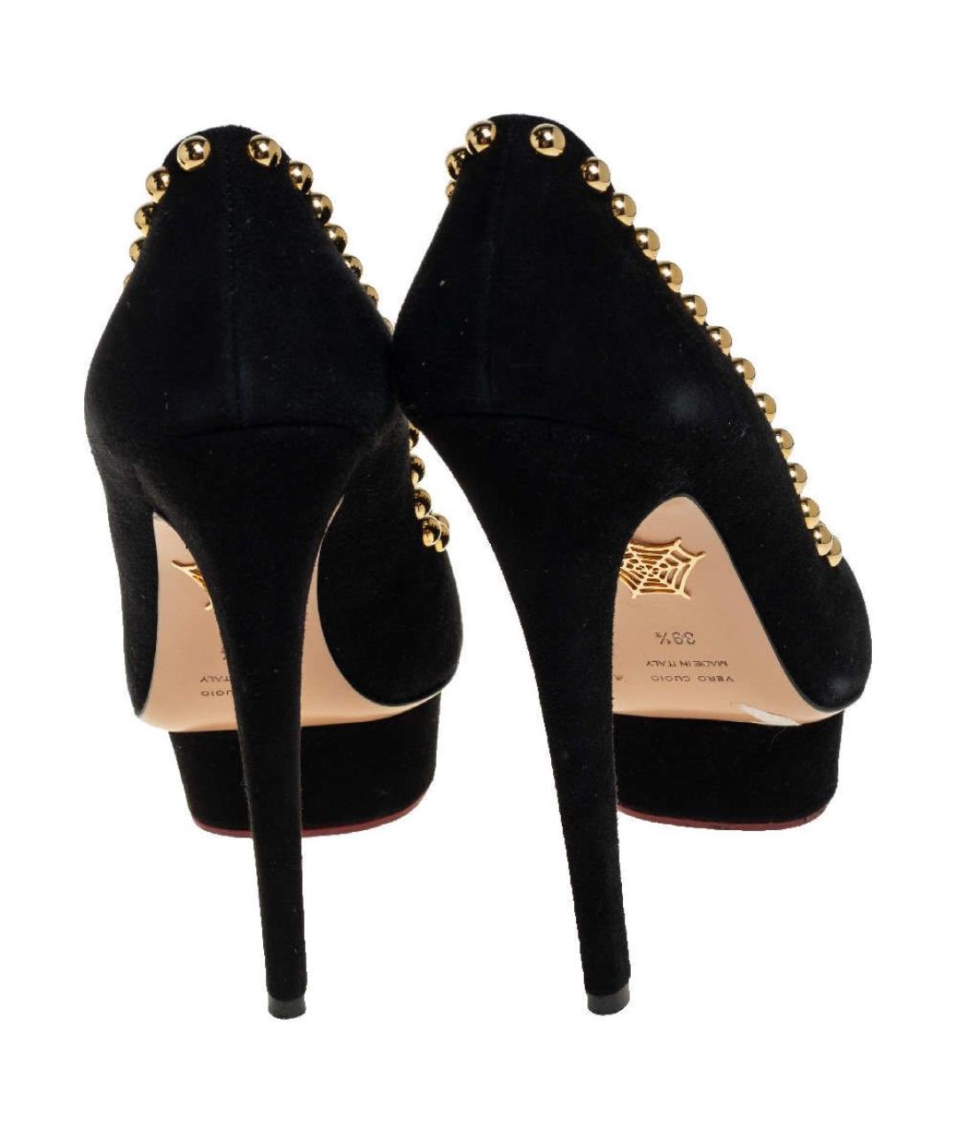 CHARLOTTE OLYMPIA Черные замшевые туфли, фото 2