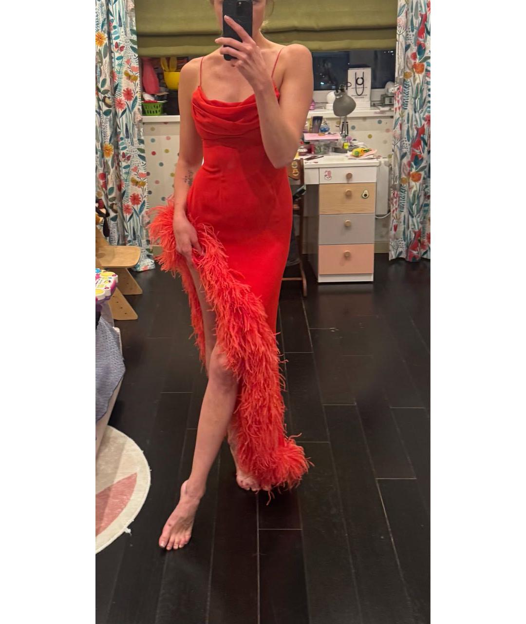 ALESSANDRA RICH Красное синтетическое вечернее платье, фото 3