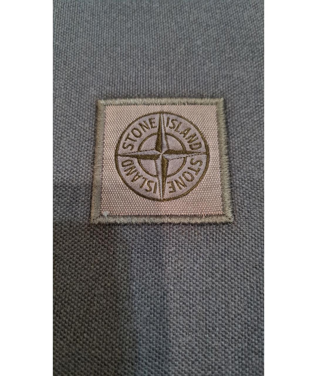 STONE ISLAND Синее хлопковое поло с коротким рукавом, фото 5