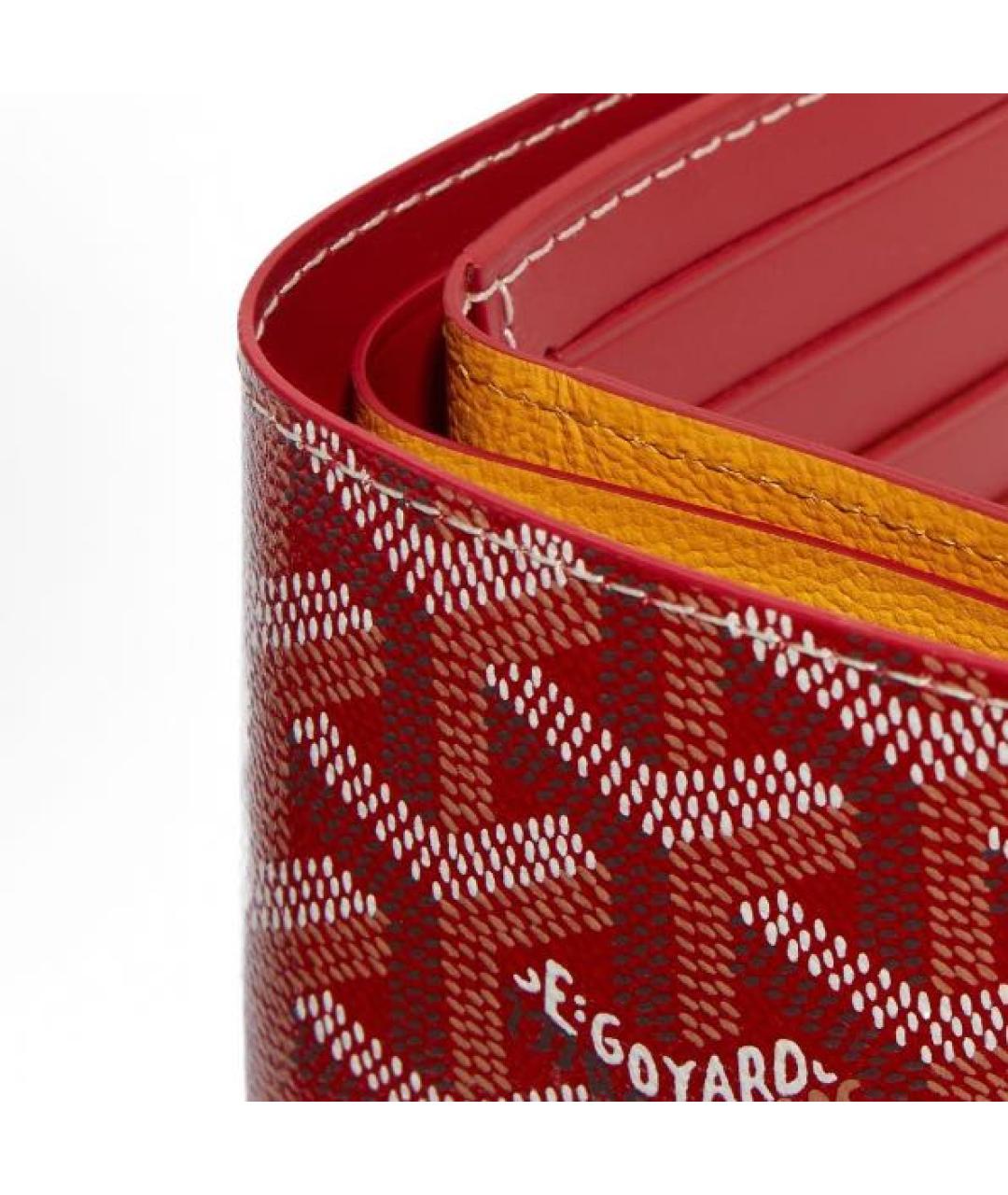 GOYARD Красный кожаный кошелек, фото 3