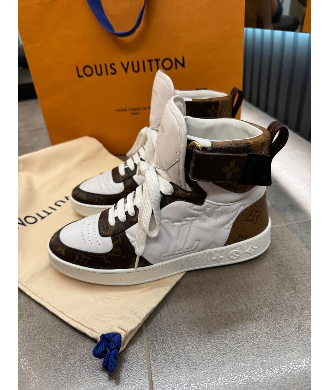 LOUIS VUITTON Белые кожаные кеды, фото 9