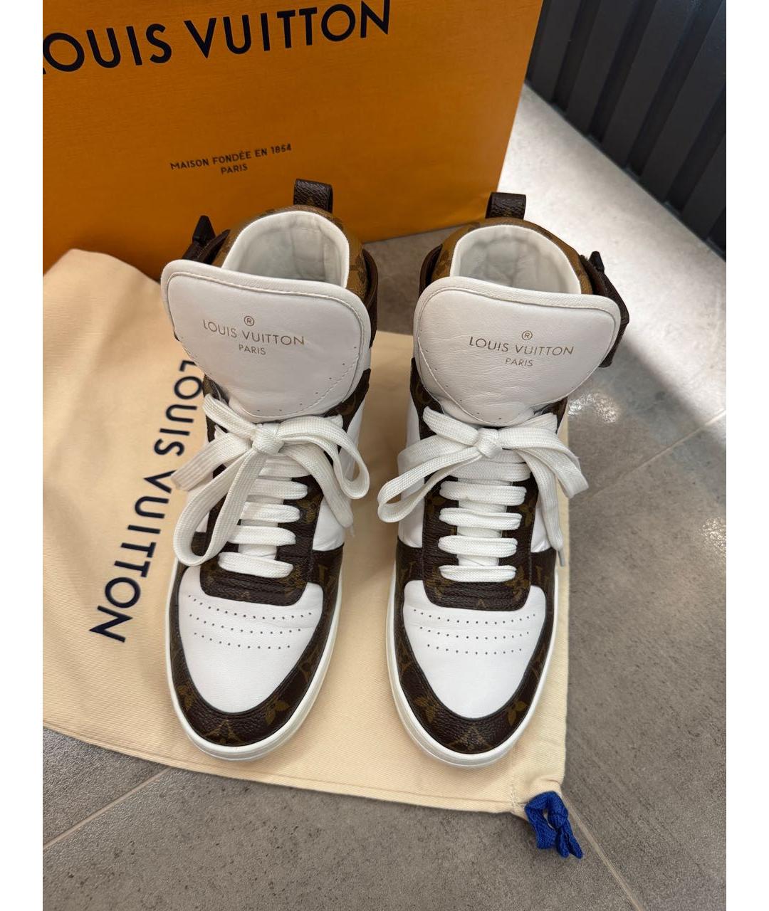 LOUIS VUITTON Белые кожаные кеды, фото 5