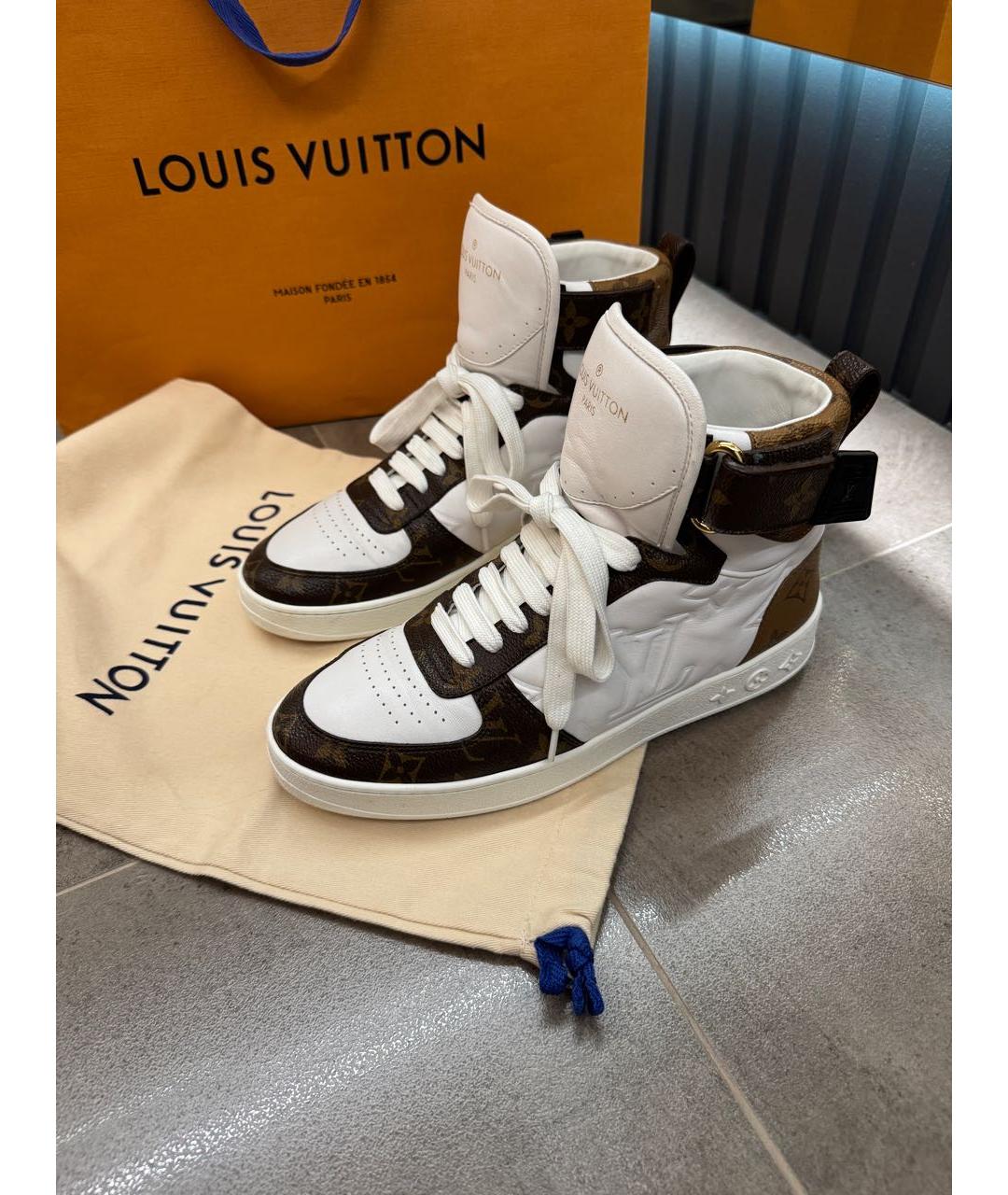 LOUIS VUITTON Белые кожаные кеды, фото 2