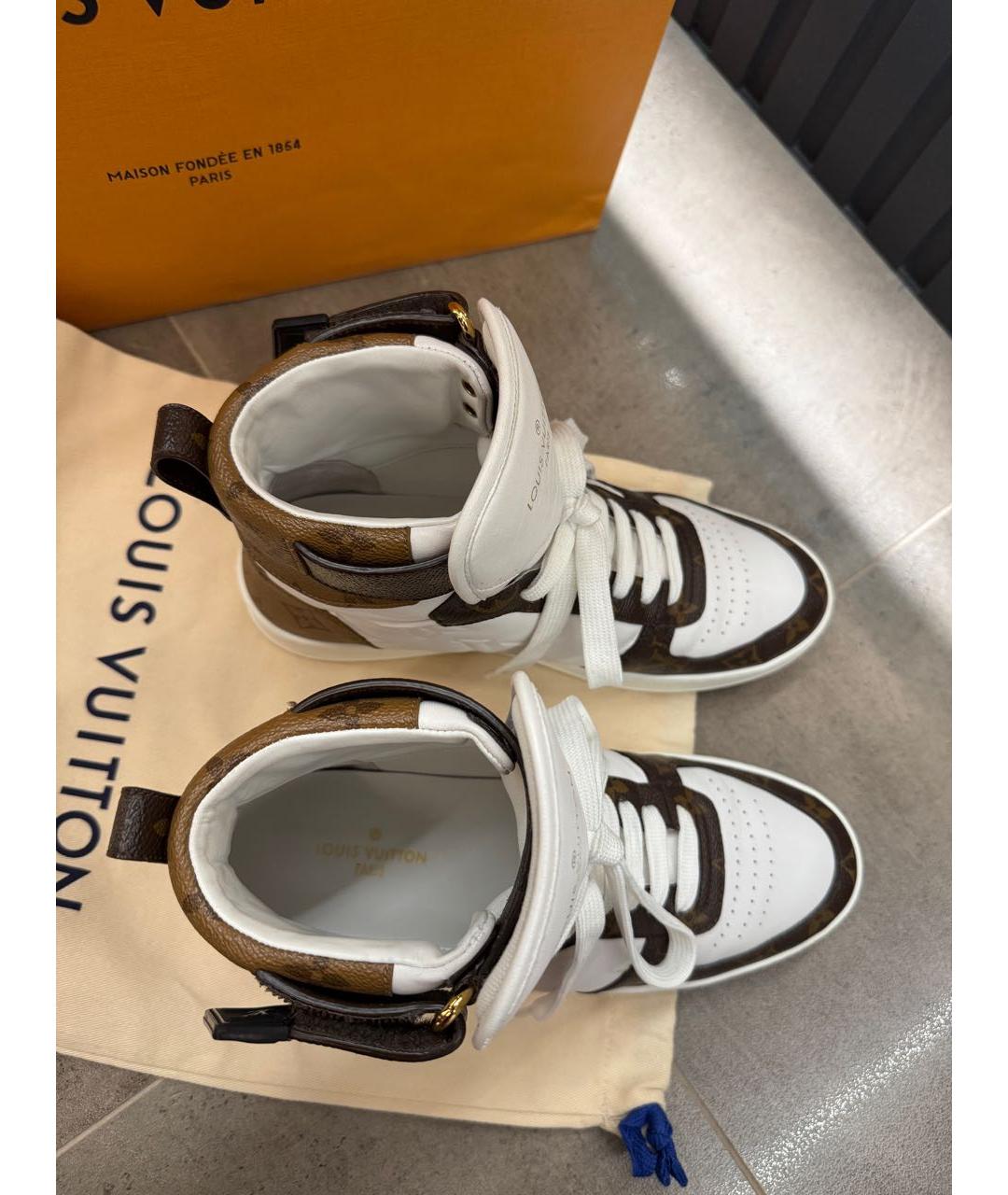 LOUIS VUITTON Белые кожаные кеды, фото 3