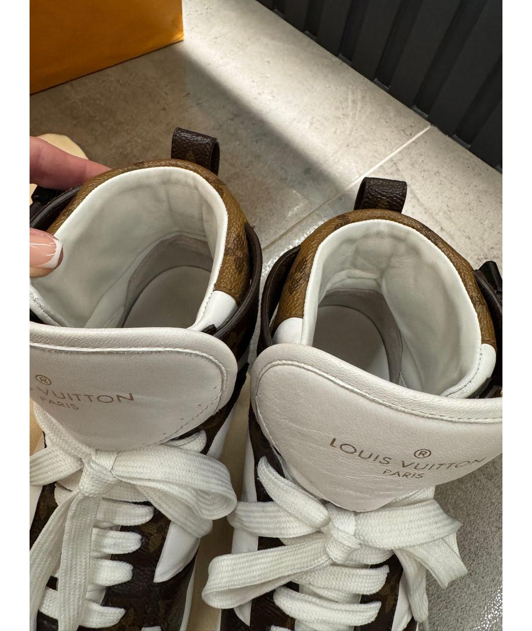 LOUIS VUITTON Белые кожаные кеды, фото 8