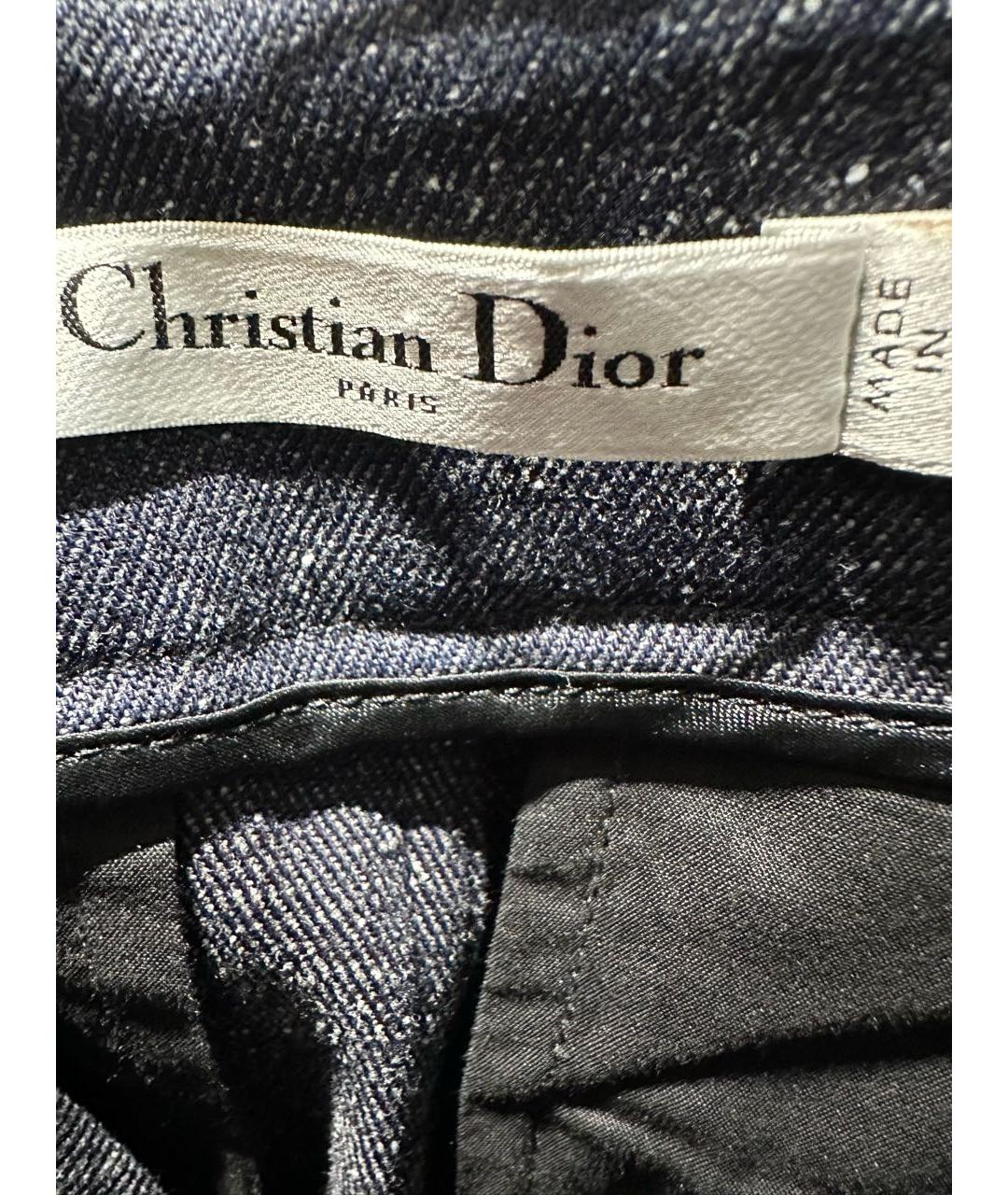CHRISTIAN DIOR Темно-синие хлопковые прямые джинсы, фото 4