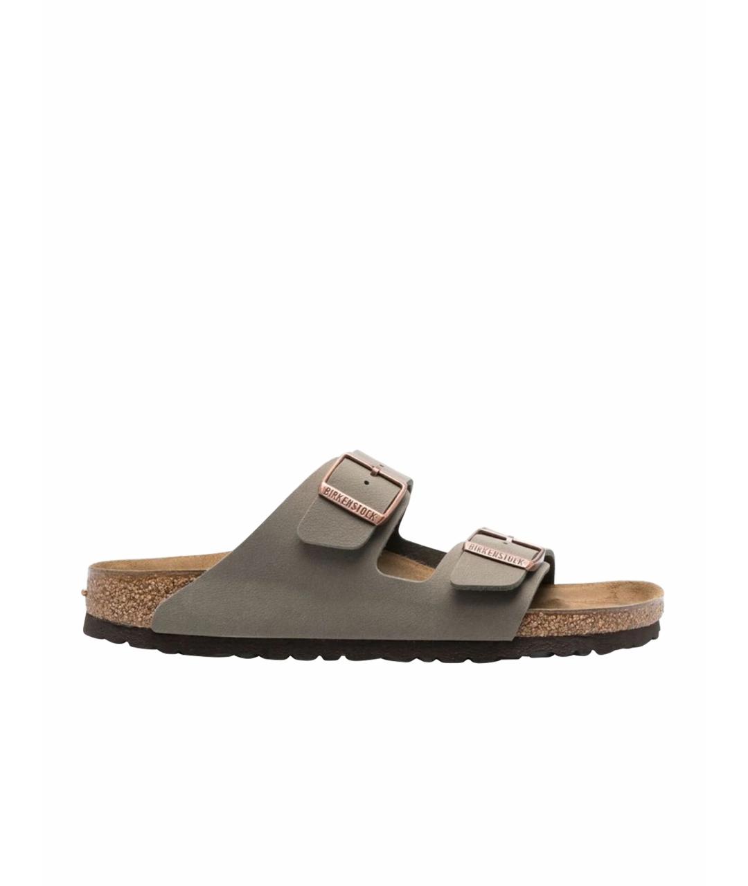 BIRKENSTOCK Коричневые кожаные сандалии, фото 1