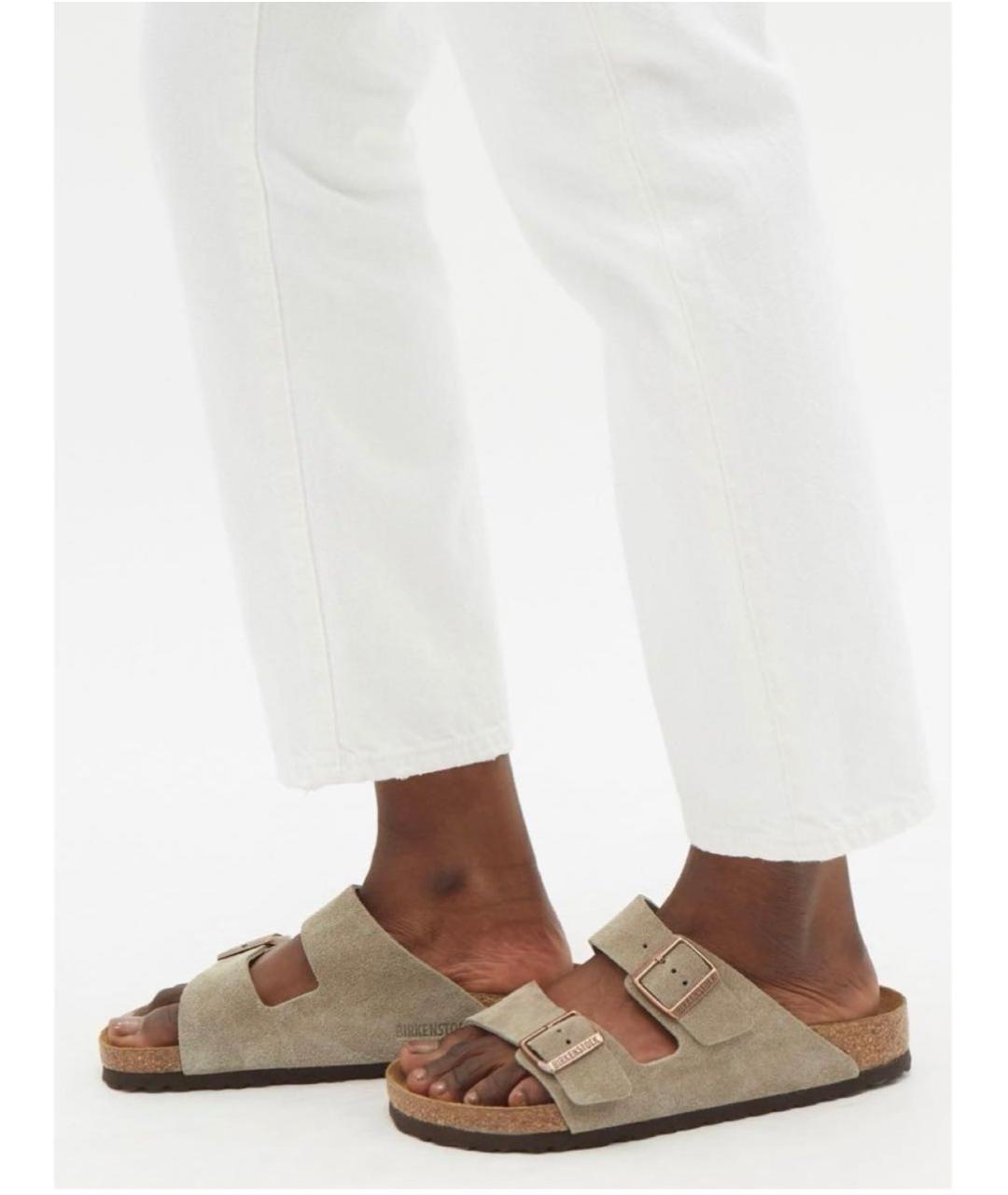 BIRKENSTOCK Коричневые кожаные сандалии, фото 8