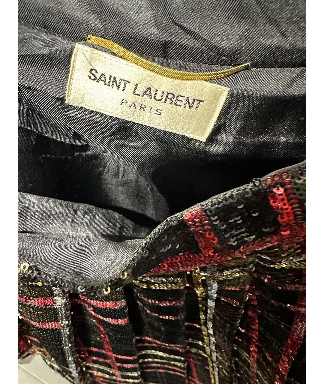 SAINT LAURENT Золотая юбка мини, фото 6