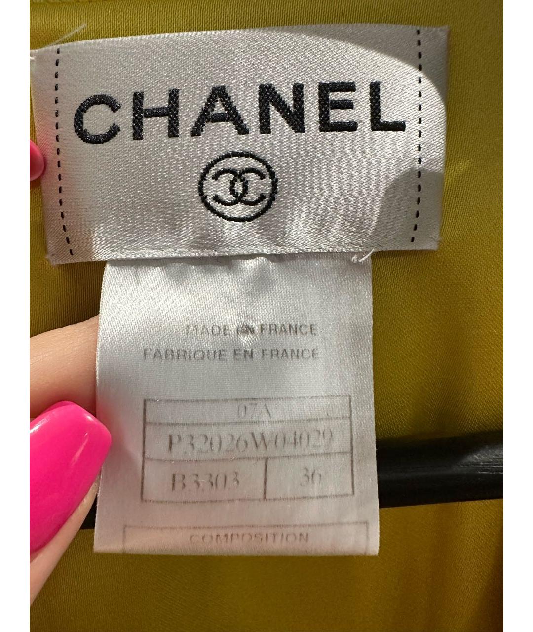CHANEL Зеленый шелковый сарафан, фото 4