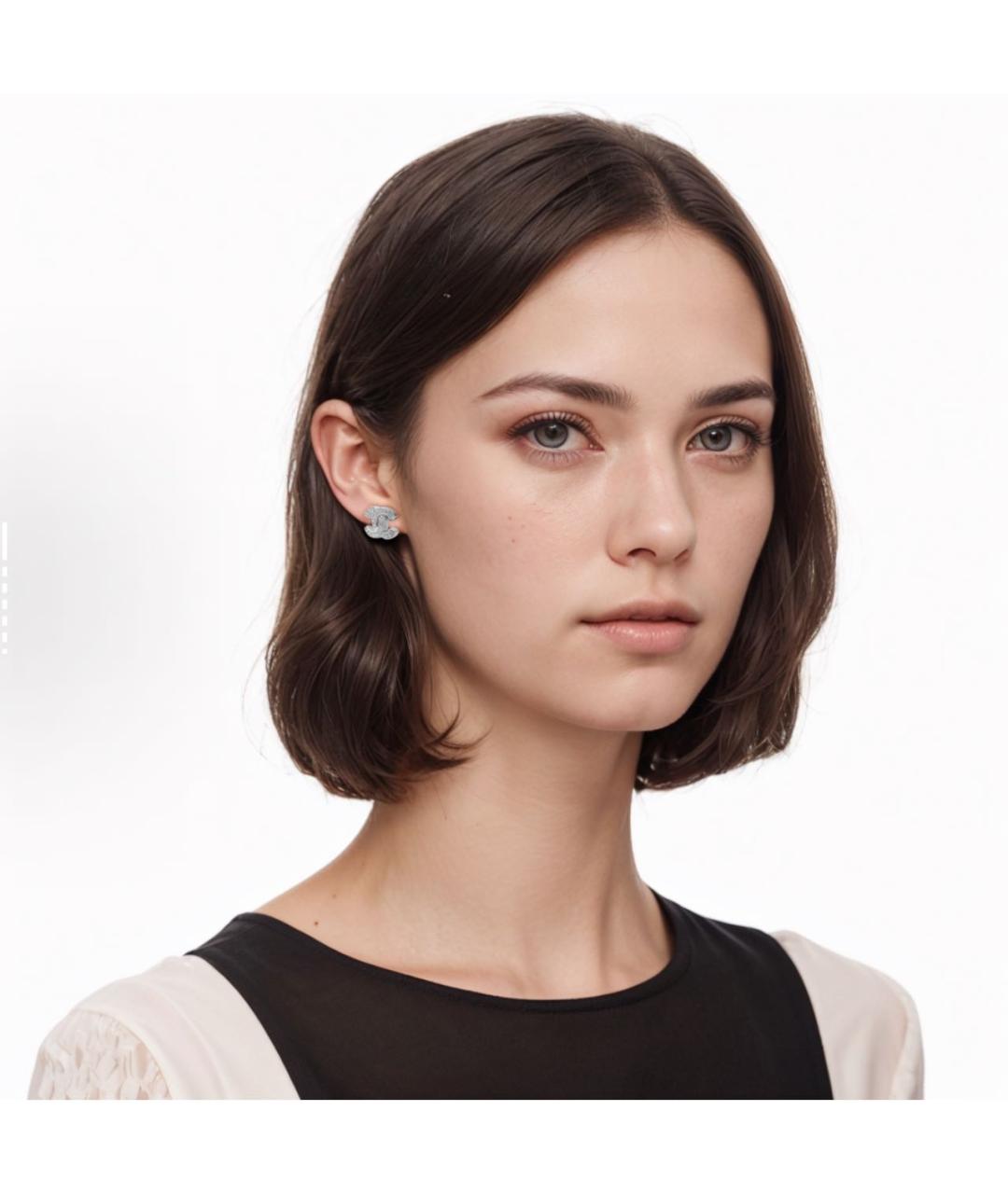 CHANEL Серебряные металлические серьги, фото 4