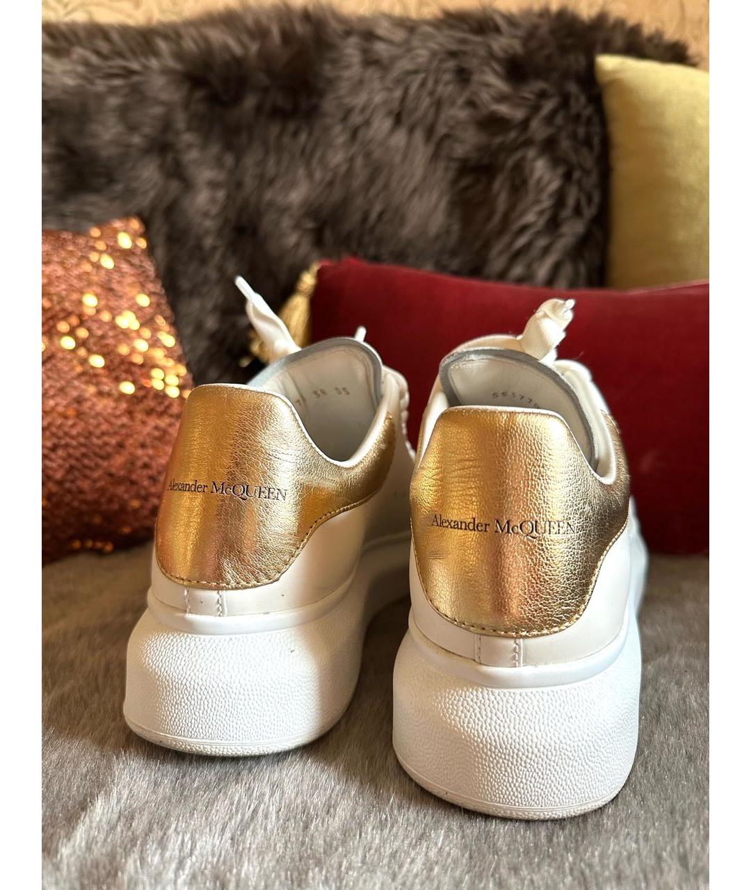 ALEXANDER MCQUEEN Белые кожаные кеды, фото 4