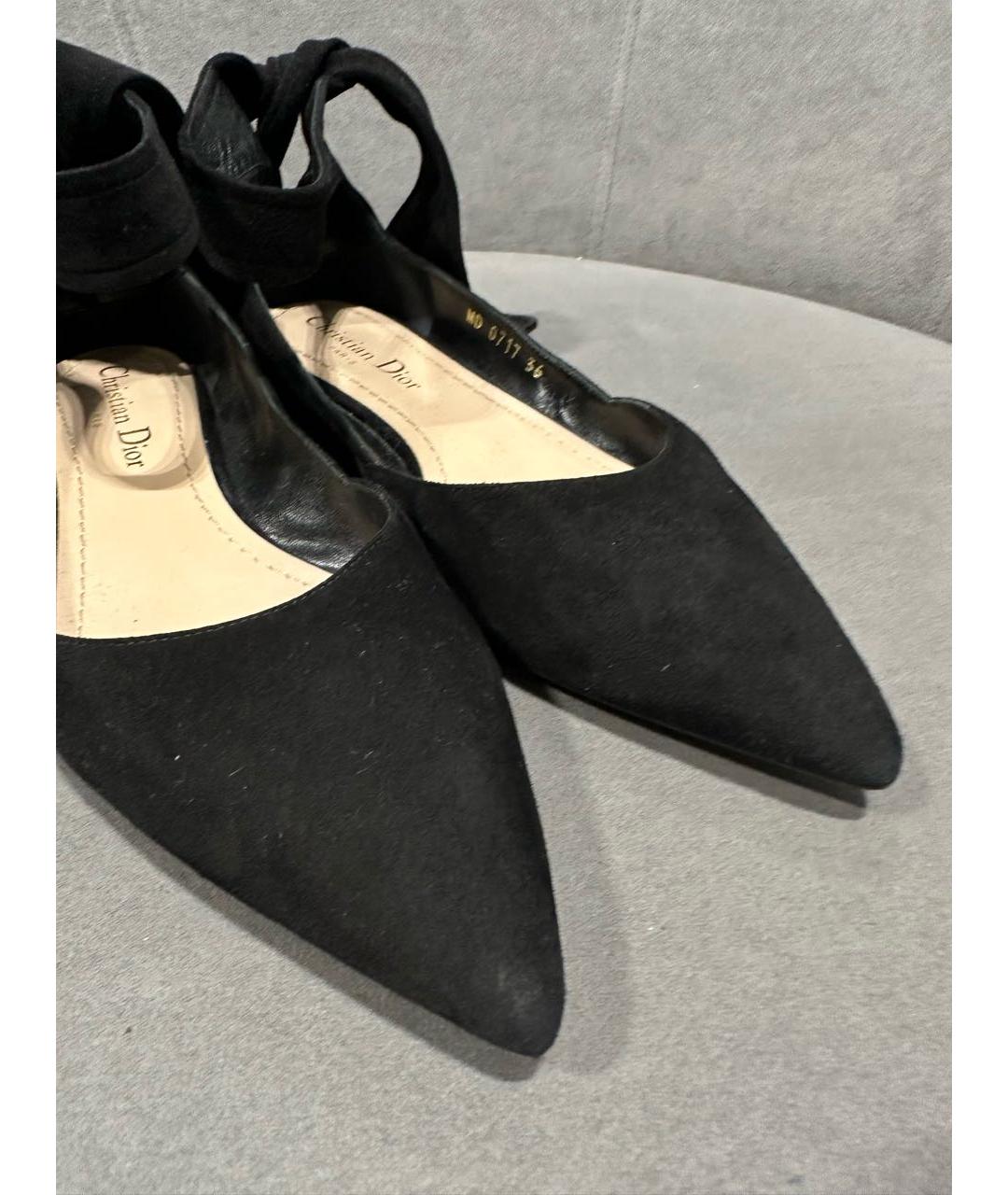 CHRISTIAN DIOR Черные замшевые балетки, фото 5