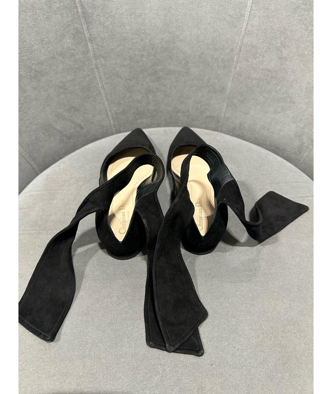 CHRISTIAN DIOR Черные замшевые балетки, фото 3