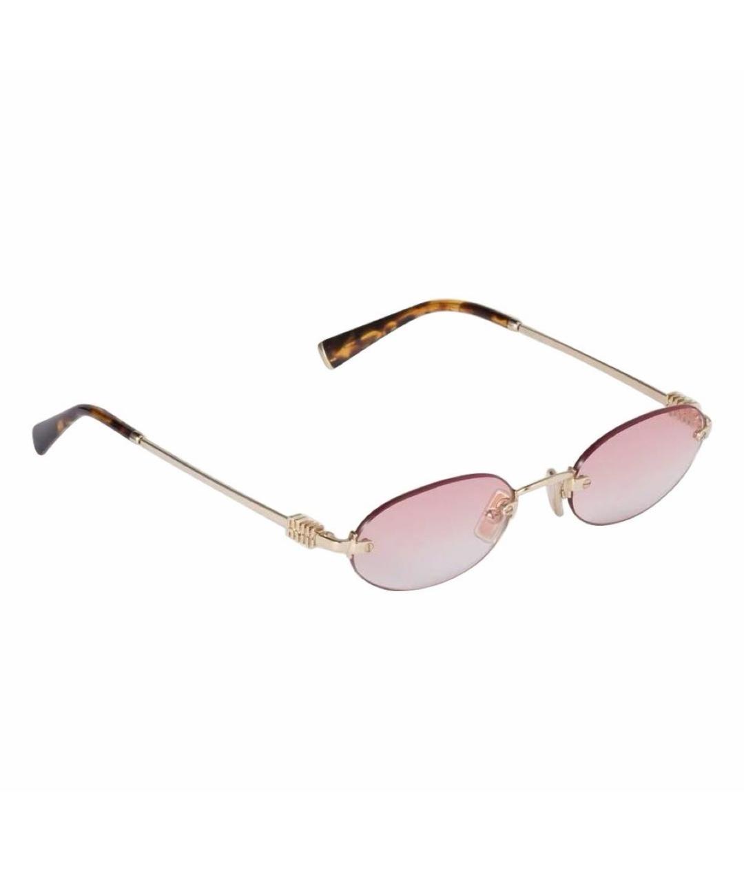 MIU MIU Розовые металлические солнцезащитные очки, фото 6