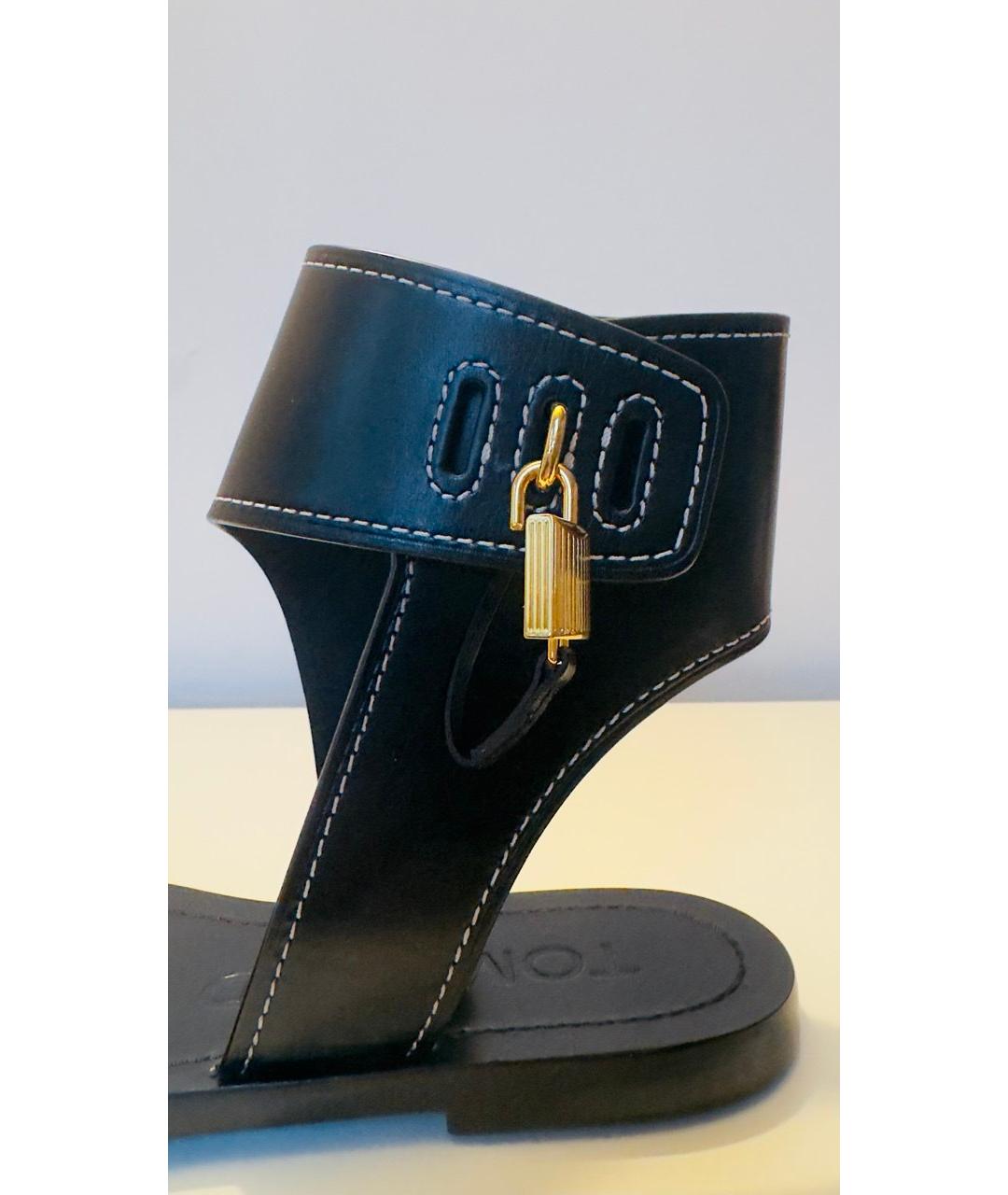 TOM FORD Черные кожаные сандалии, фото 6