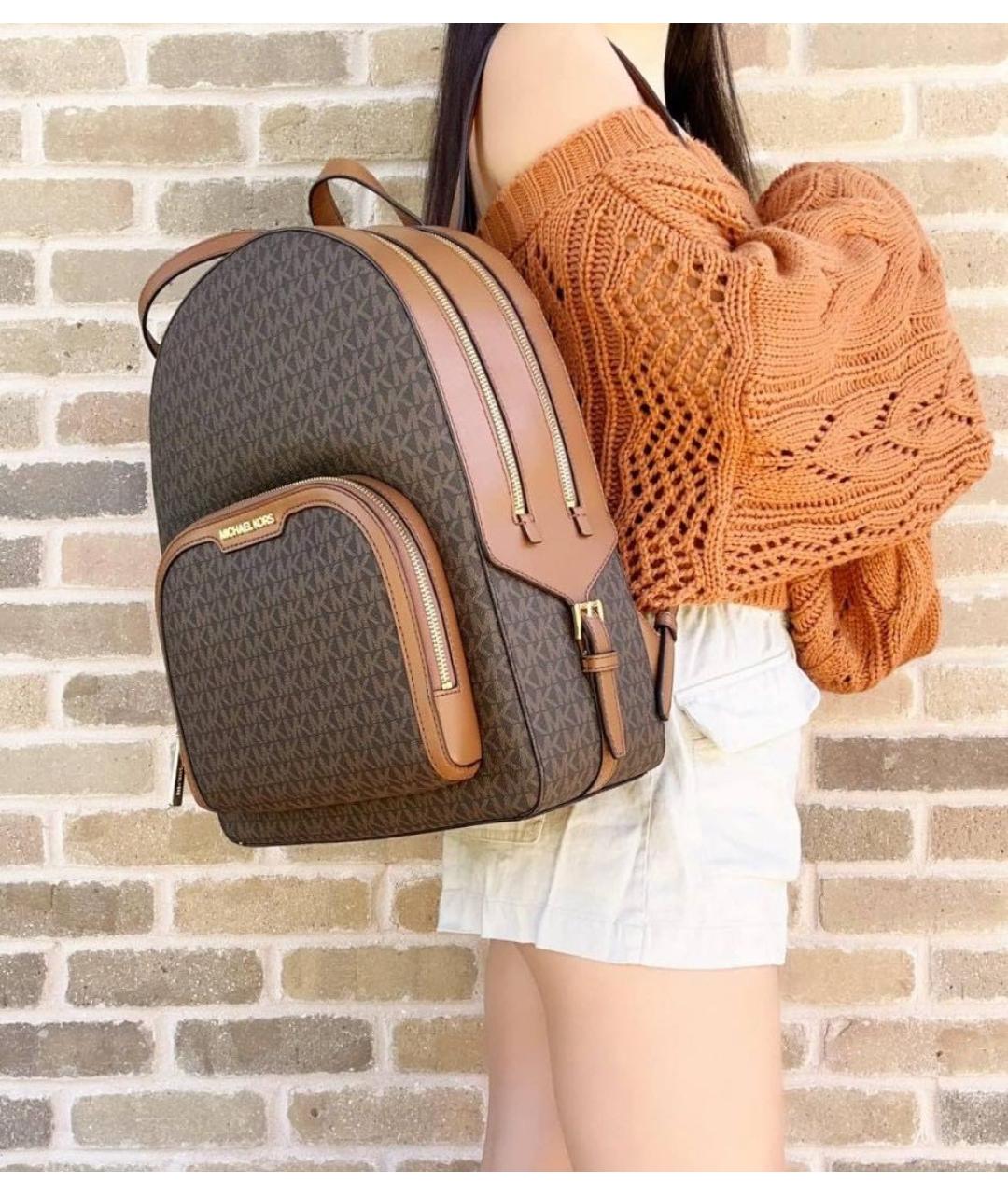 MICHAEL KORS Коричневый рюкзак из искусственной кожи, фото 7