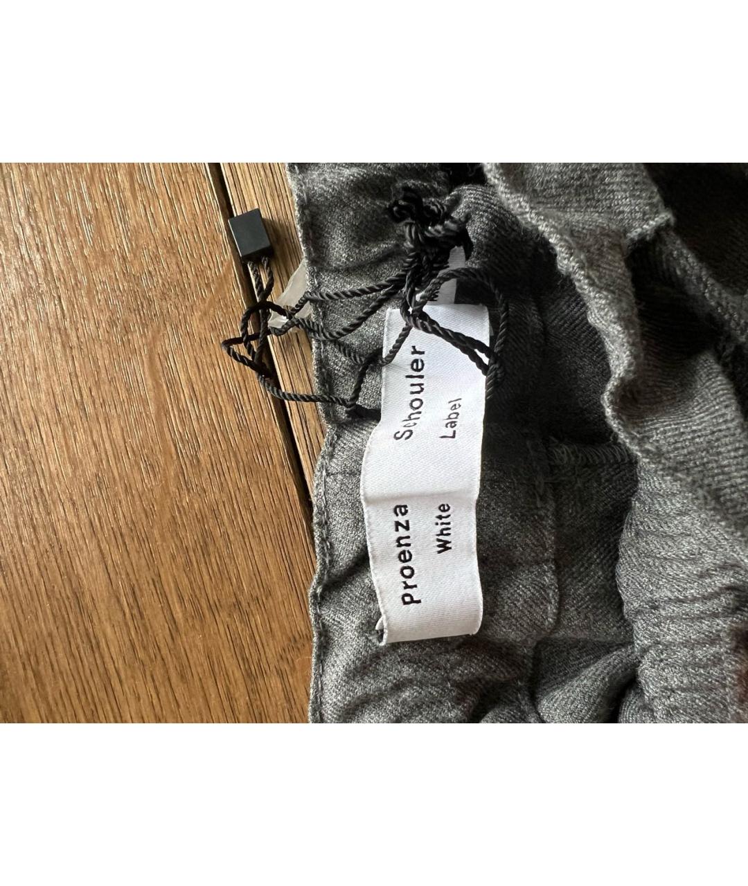 PROENZA SCHOULER Серые полиэстеровые прямые брюки, фото 3