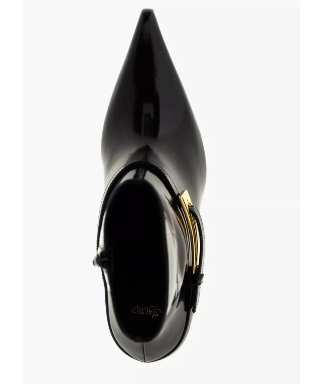 SAINT LAURENT Черные ботильоны из лакированной кожи, фото 3