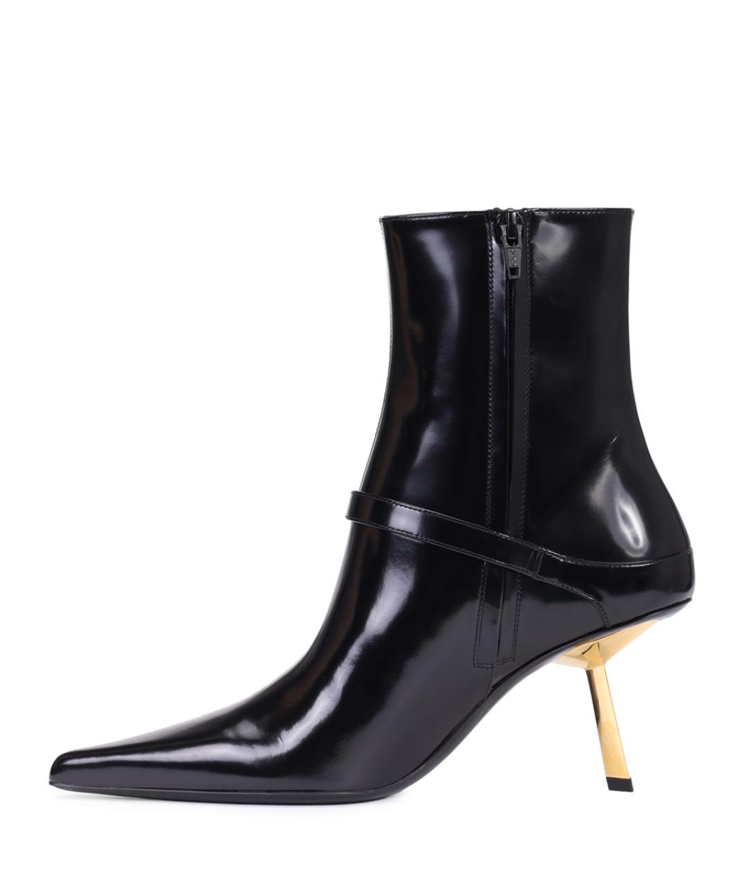 SAINT LAURENT Черные ботильоны из лакированной кожи, фото 5