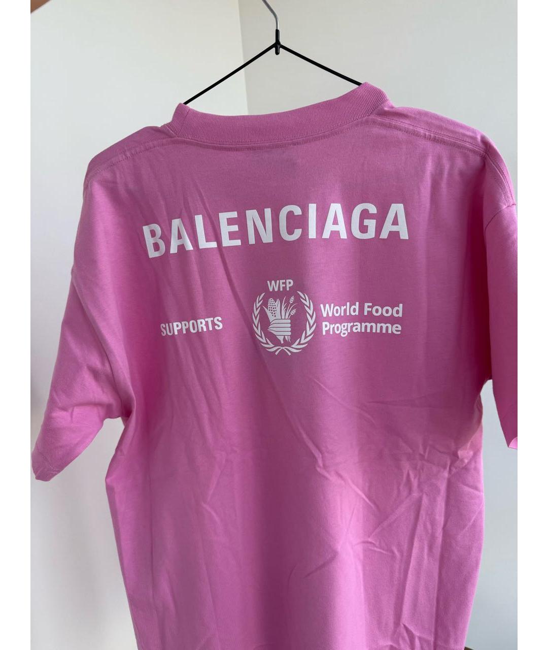 BALENCIAGA Розовая хлопковая футболка, фото 6