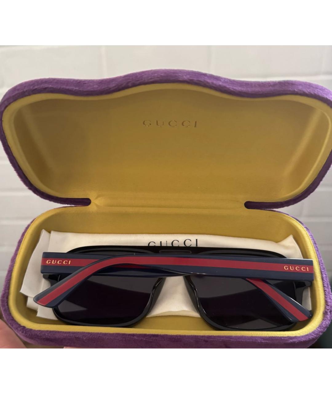 GUCCI Темно-синие пластиковые солнцезащитные очки, фото 5