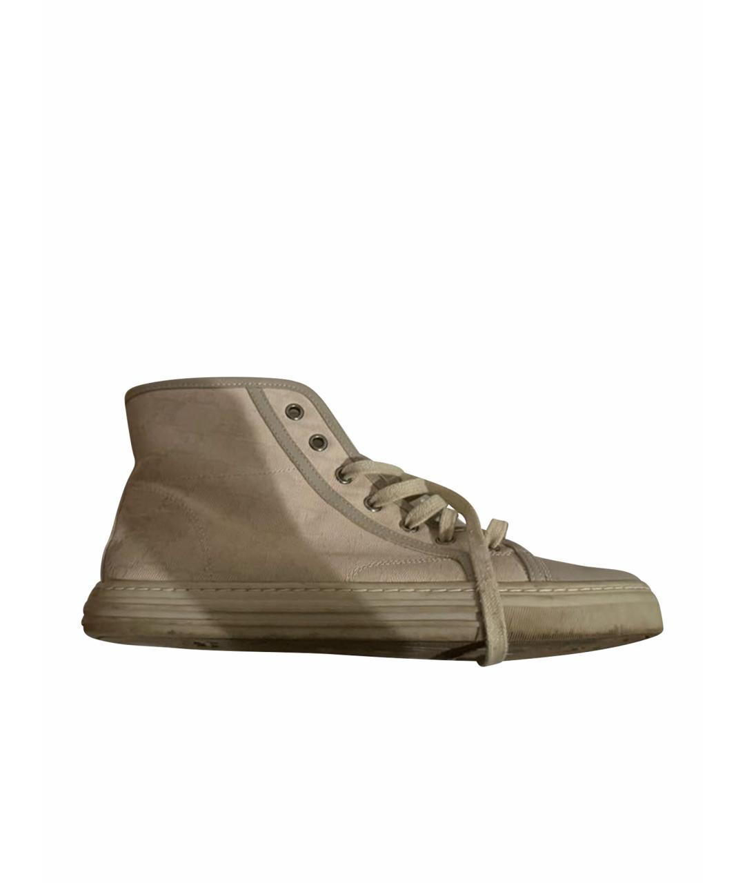 GUCCI Бежевые кожаные кеды, фото 1