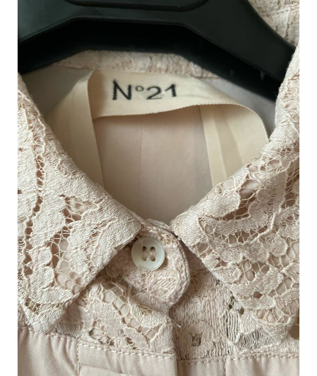 NO. 21 Бежевая кружевная рубашка, фото 6