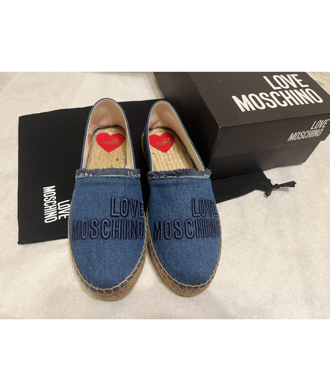 LOVE MOSCHINO Синие текстильные эспадрильи, фото 4