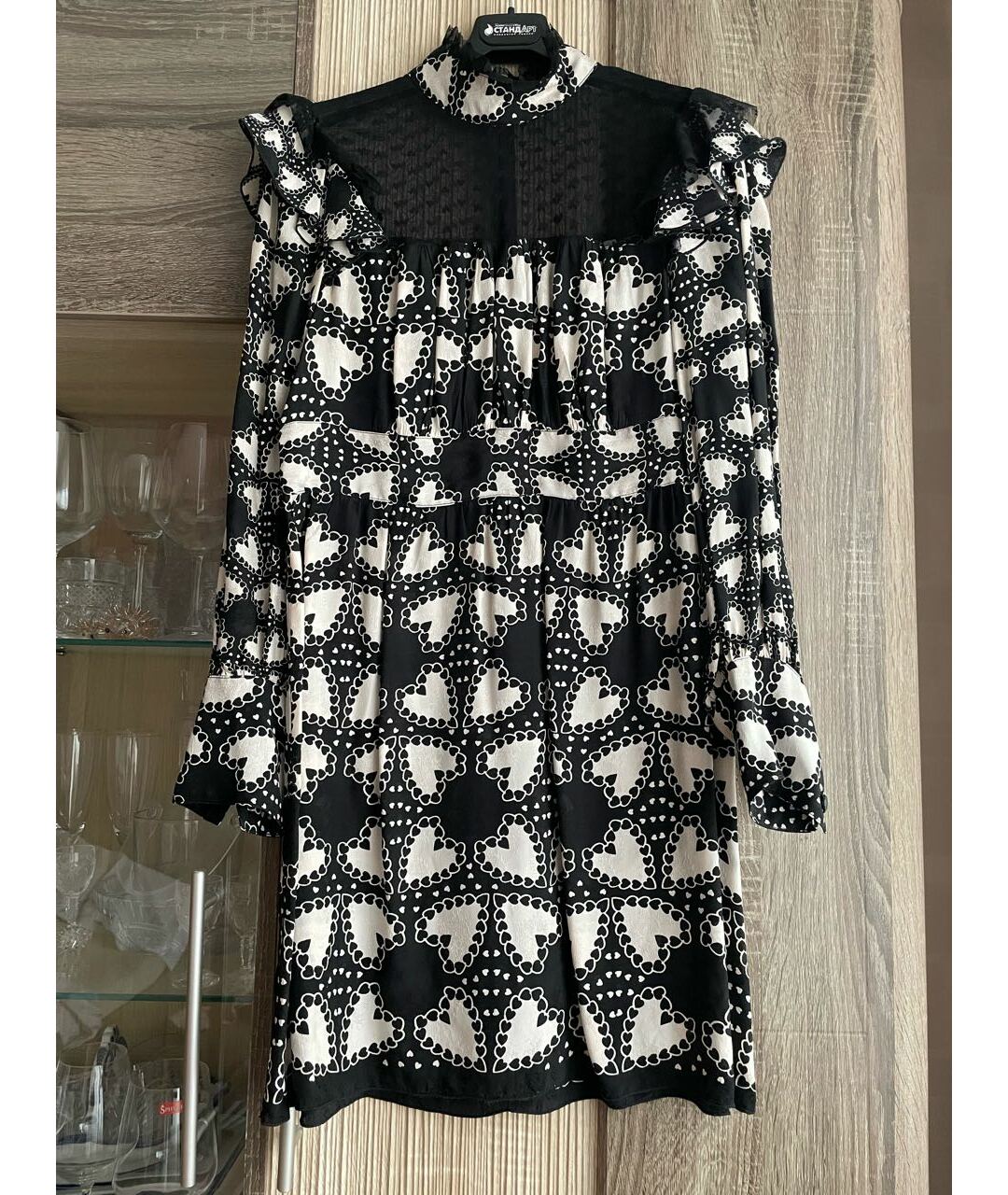 ANNA SUI Черное шелковое коктейльное платье, фото 9