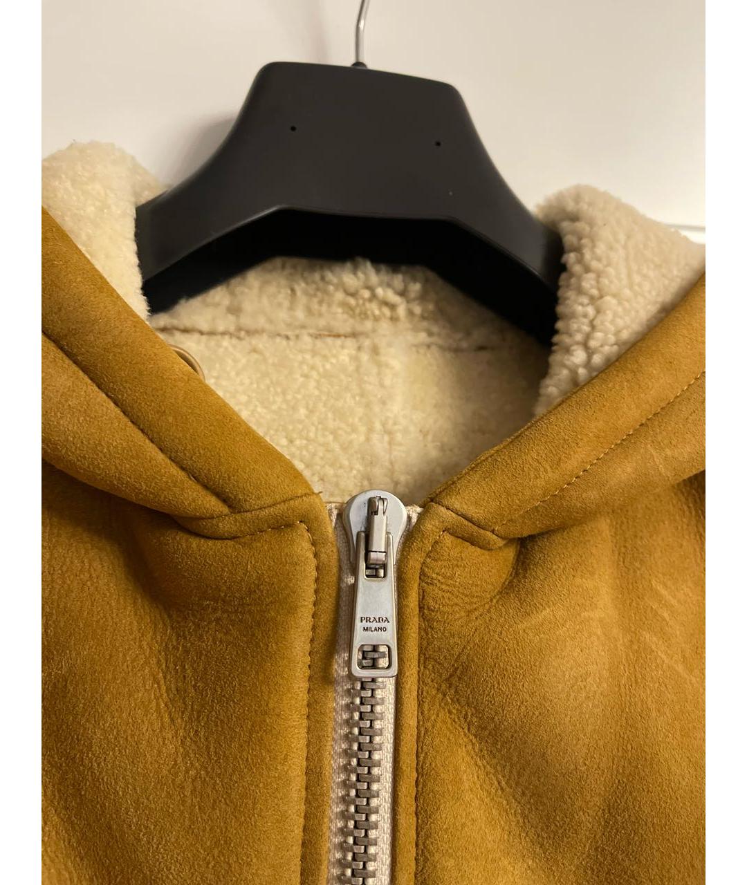 PRADA Горчичная замшевая дубленка, фото 4