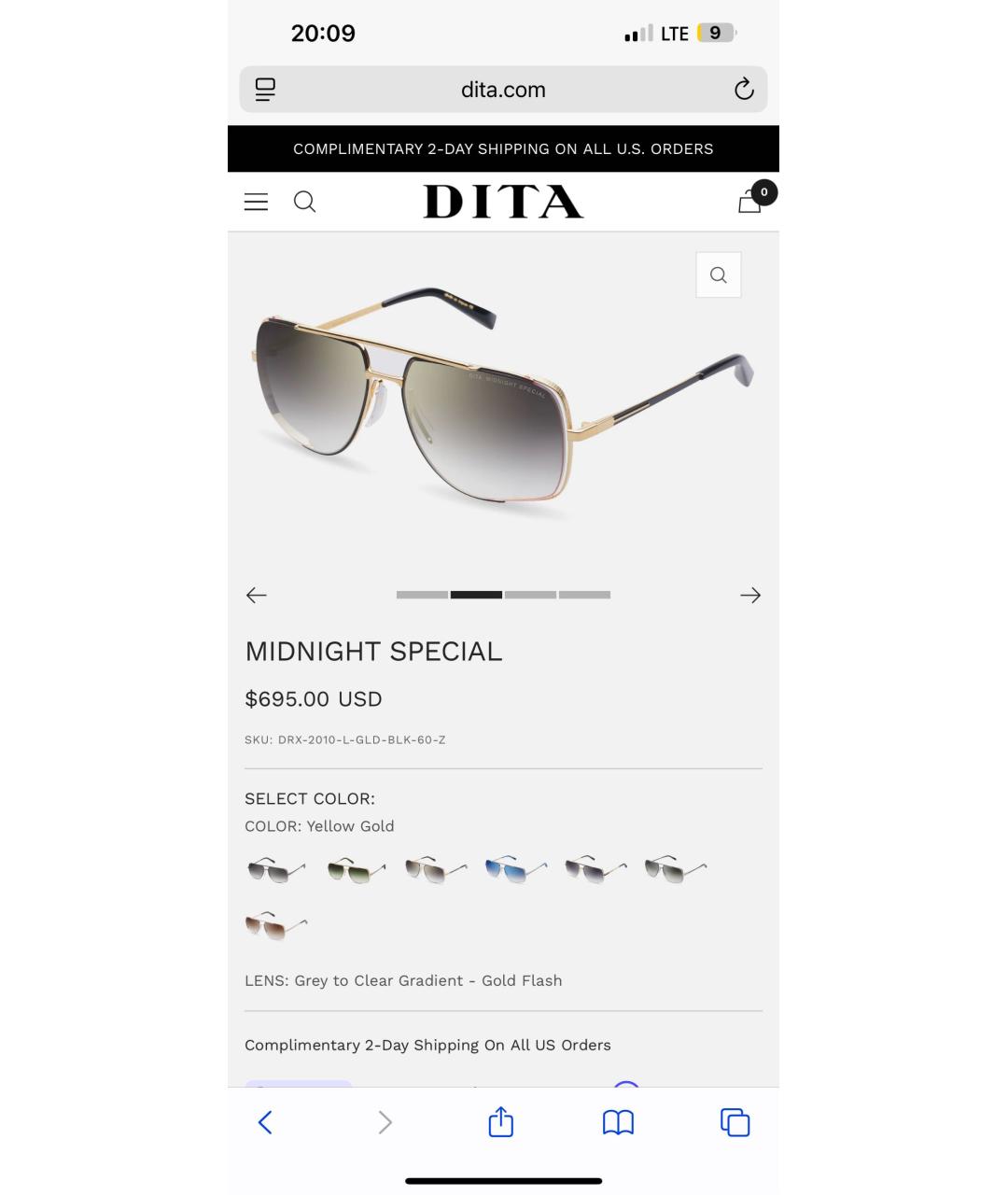 DITA WESTBOUND Черные металлические солнцезащитные очки, фото 6