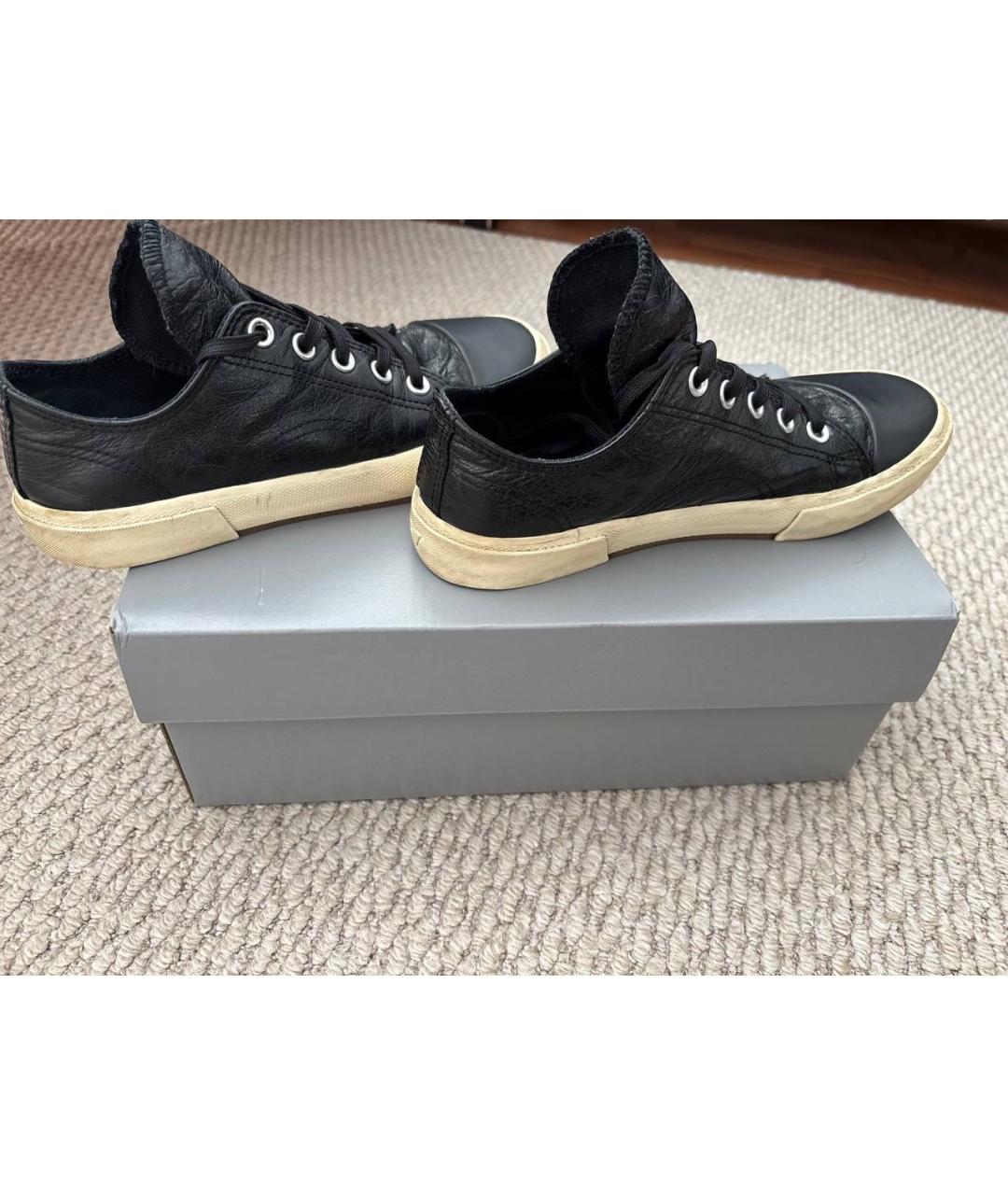 BALENCIAGA Черные кожаные кеды, фото 4