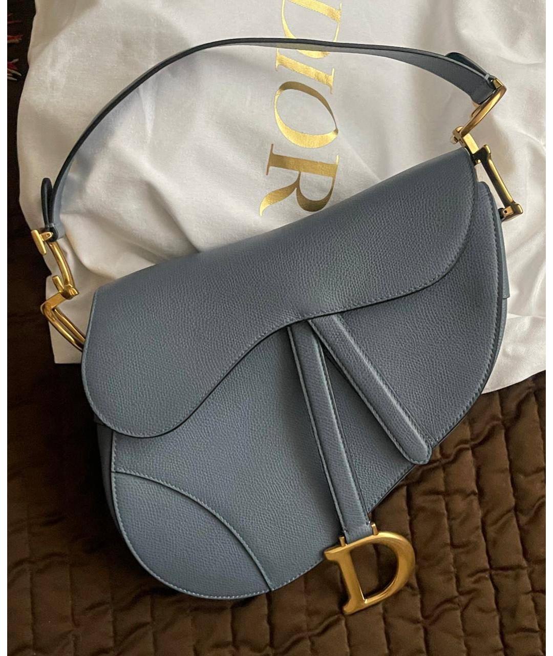 CHRISTIAN DIOR Серая кожаная сумка через плечо, фото 8