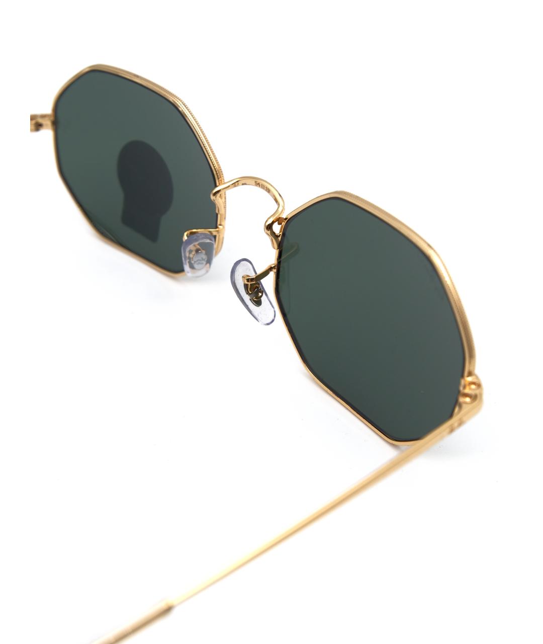 RAY BAN Золотые металлические солнцезащитные очки, фото 3