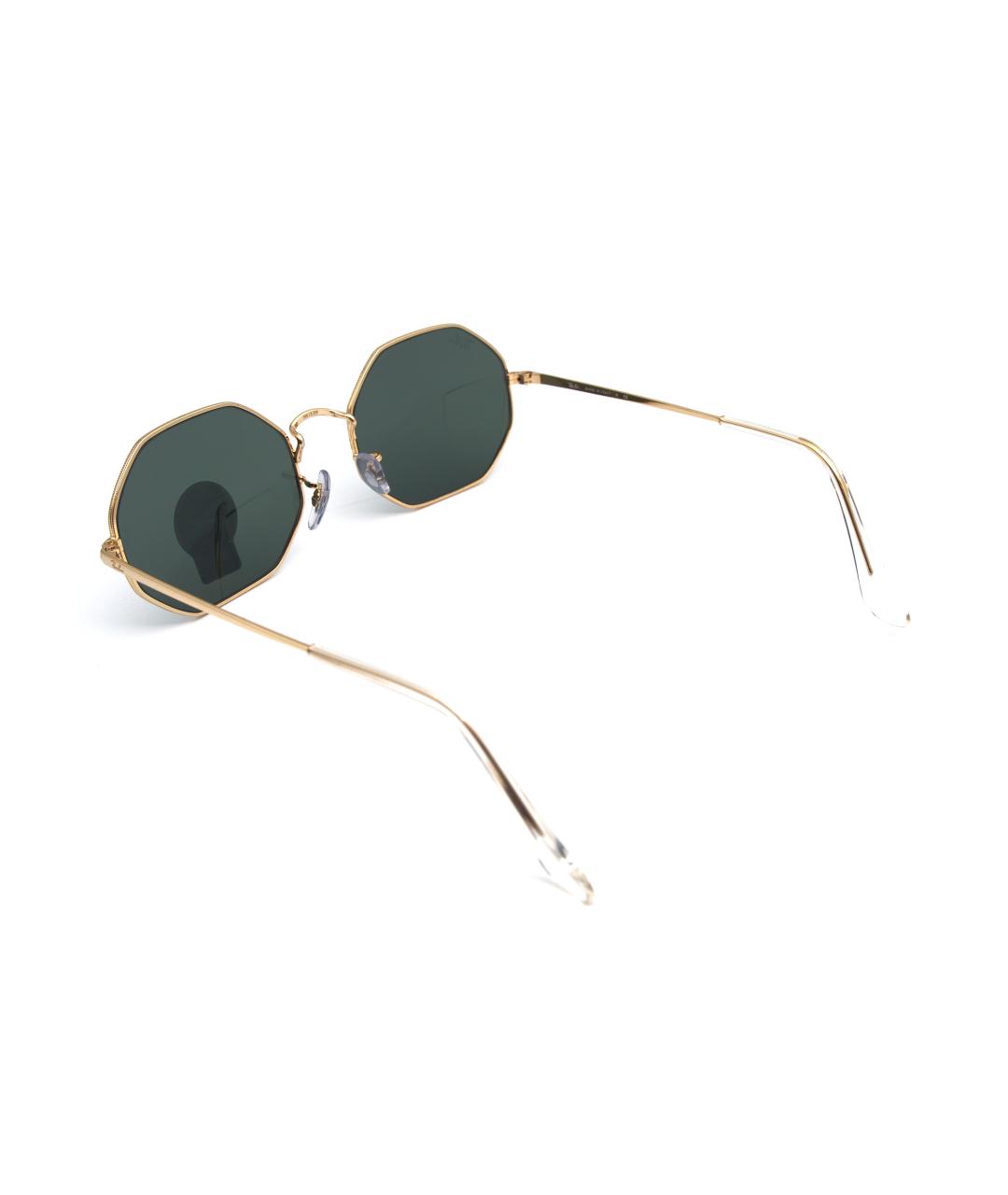RAY BAN Золотые металлические солнцезащитные очки, фото 5
