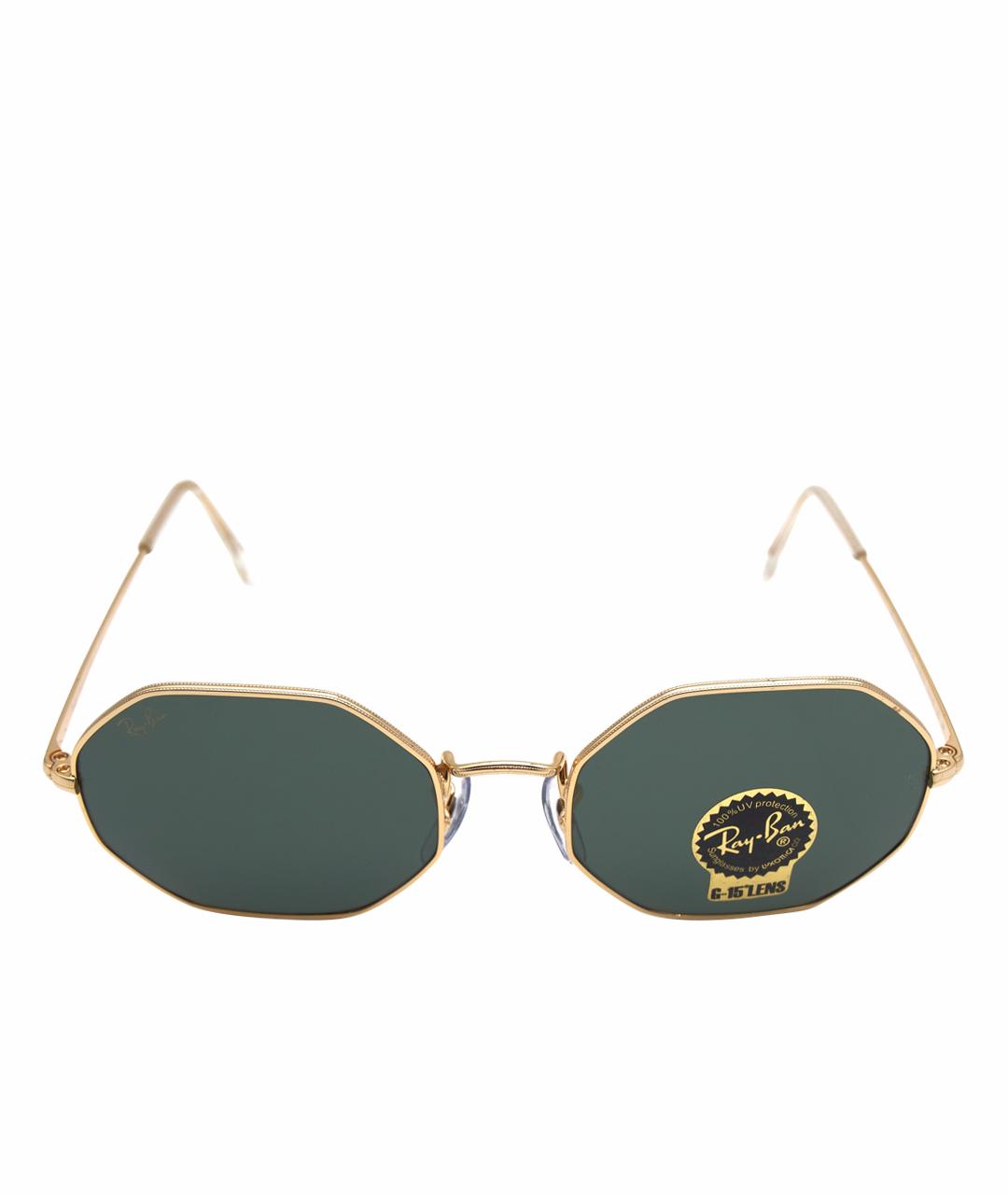 RAY BAN Золотые металлические солнцезащитные очки, фото 1