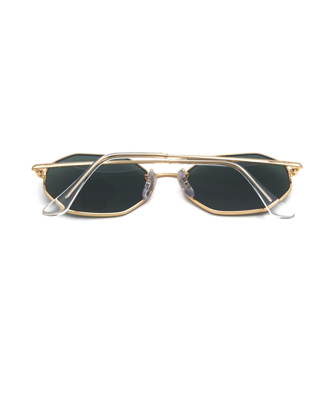 RAY BAN Золотые металлические солнцезащитные очки, фото 6
