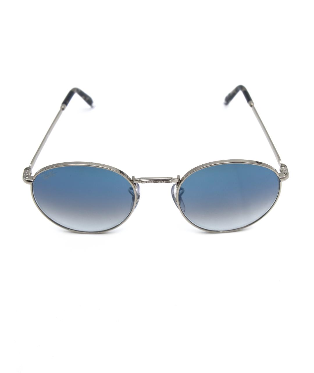 RAY BAN Серебряные металлические солнцезащитные очки, фото 1
