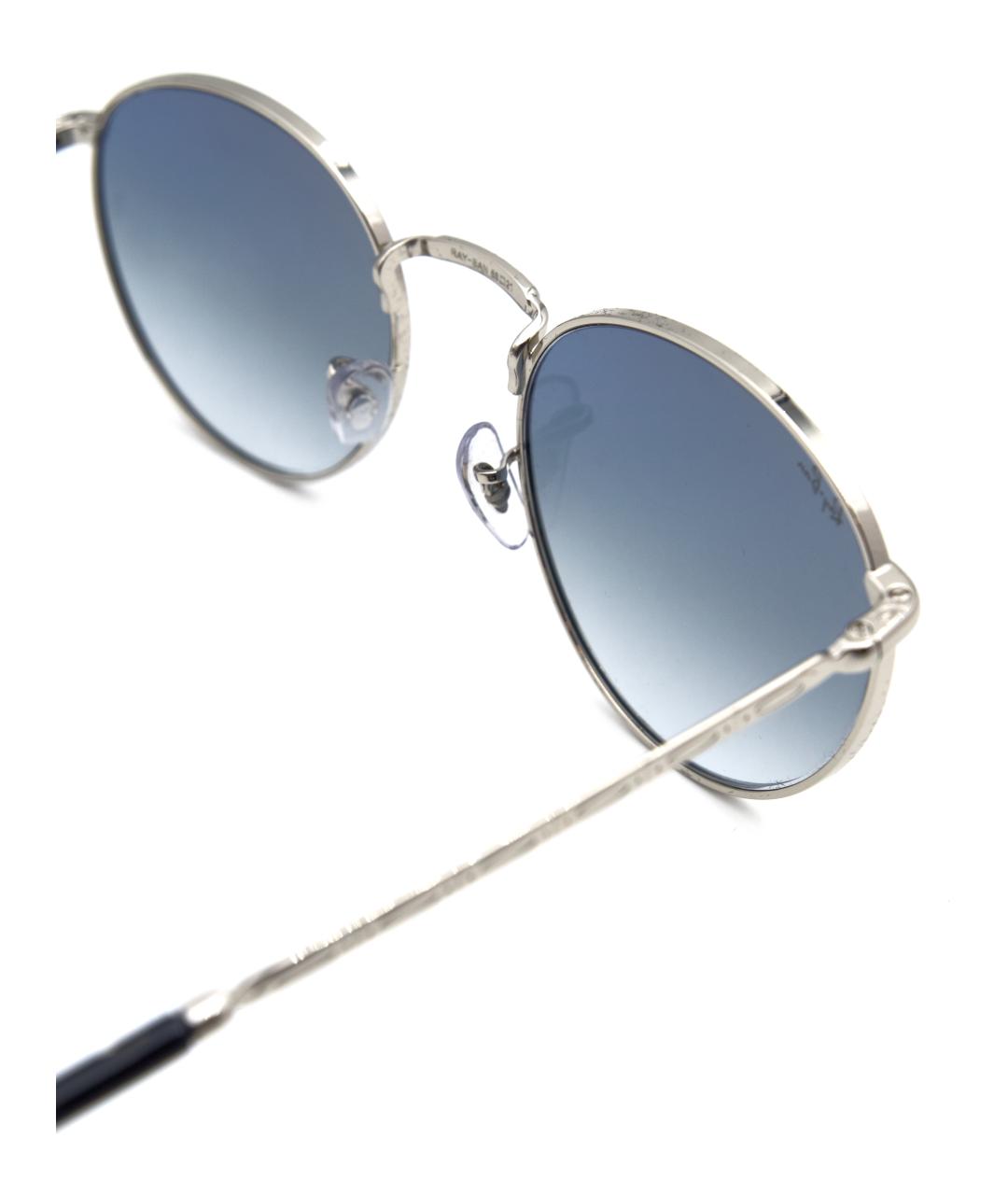 RAY BAN Серебряные металлические солнцезащитные очки, фото 3