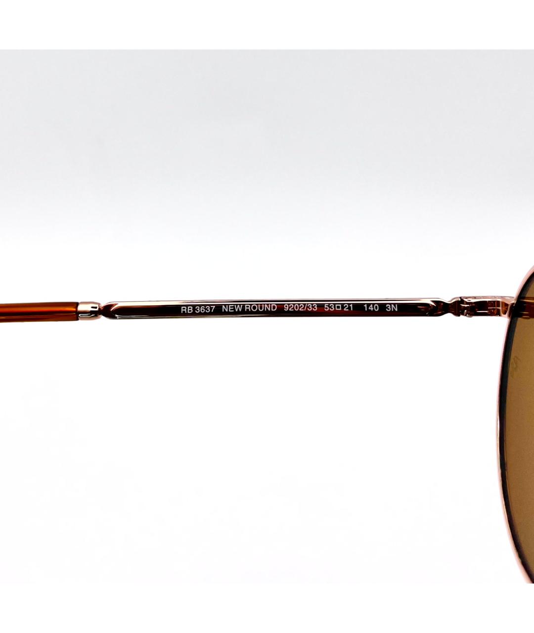 RAY BAN Коричневые металлические солнцезащитные очки, фото 5