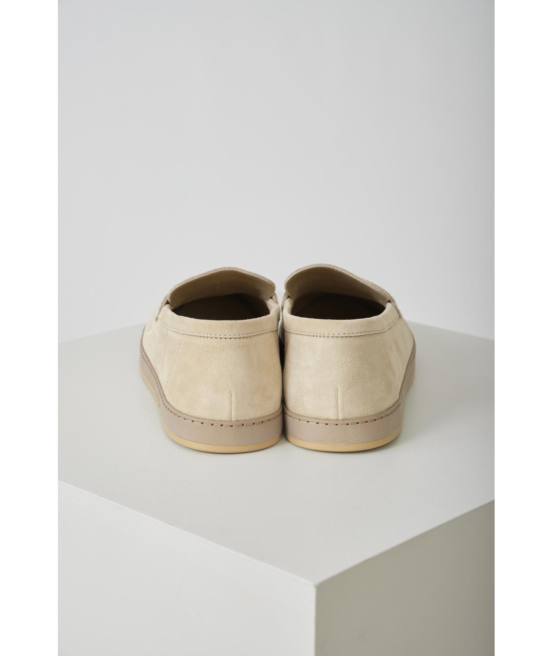 BRUNELLO CUCINELLI Серые кожаные лоферы, фото 4