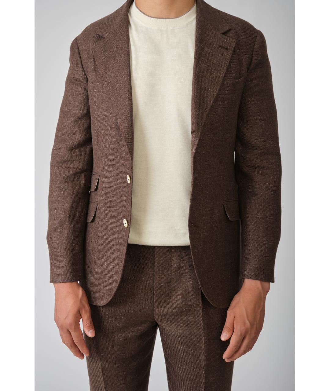 BRUNELLO CUCINELLI Коричневый повседневный костюм, фото 2