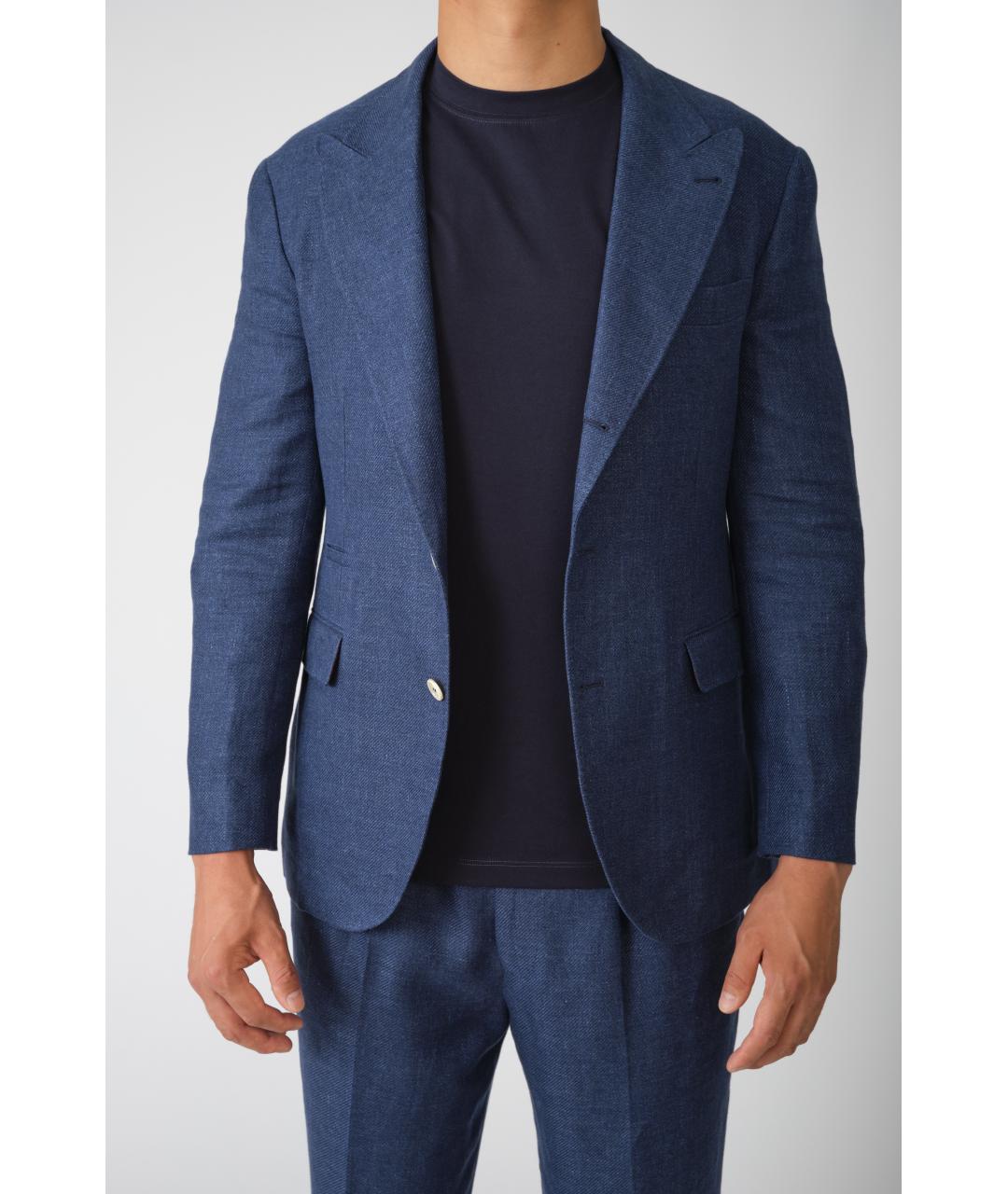 BRUNELLO CUCINELLI Темно-синий повседневный костюм, фото 5
