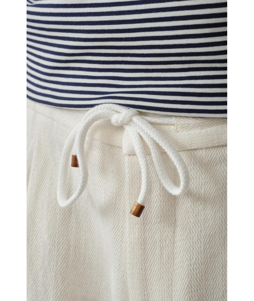 BRUNELLO CUCINELLI Белые хлопковые шорты, фото 4