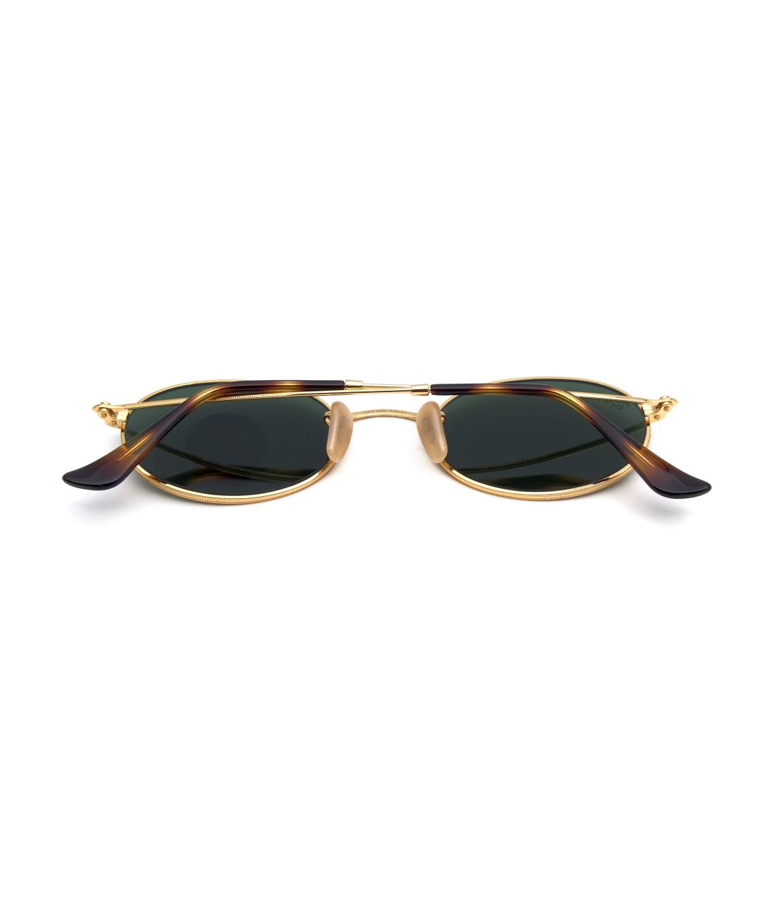 RAY BAN Золотые металлические солнцезащитные очки, фото 6