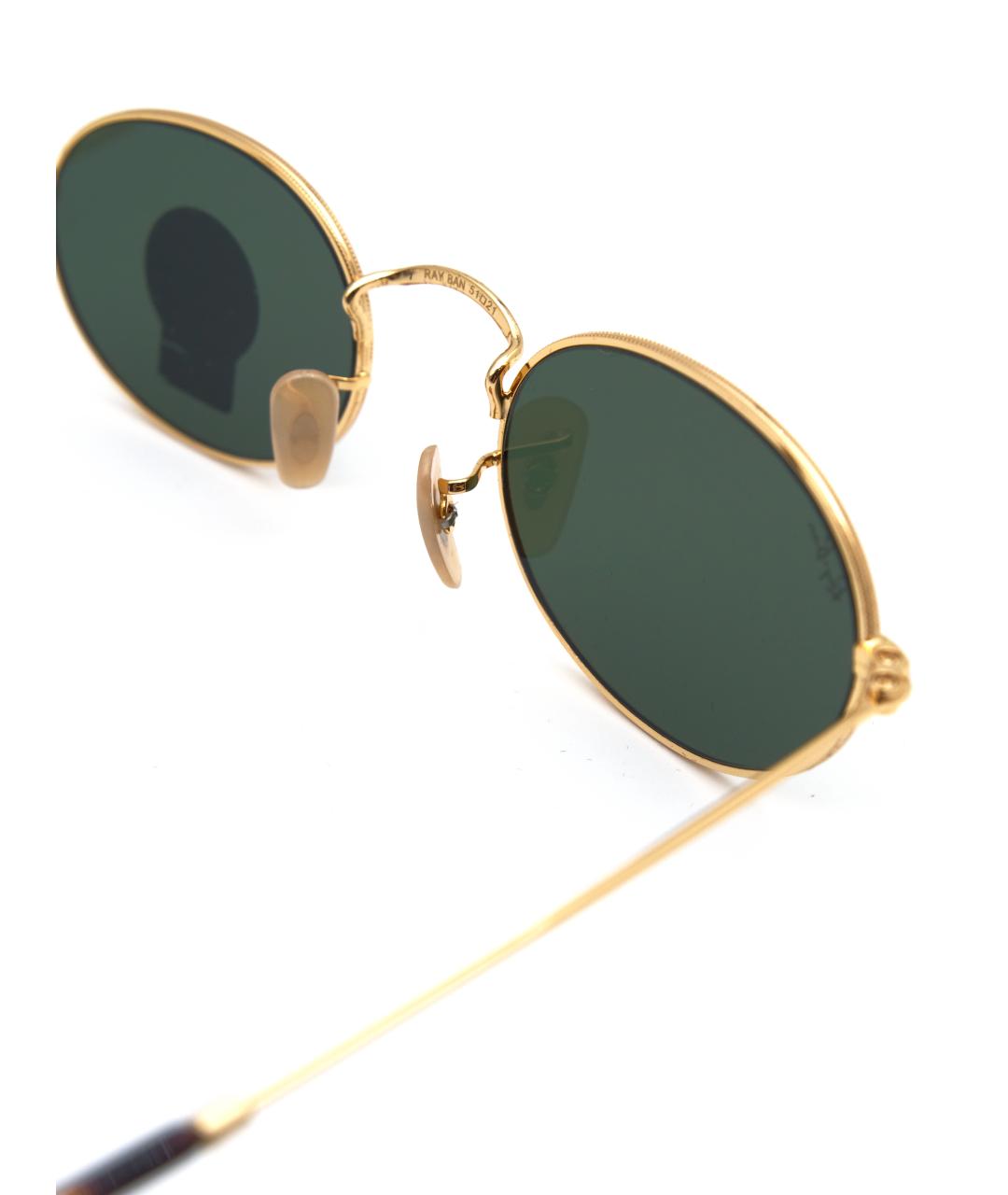 RAY BAN Золотые металлические солнцезащитные очки, фото 3