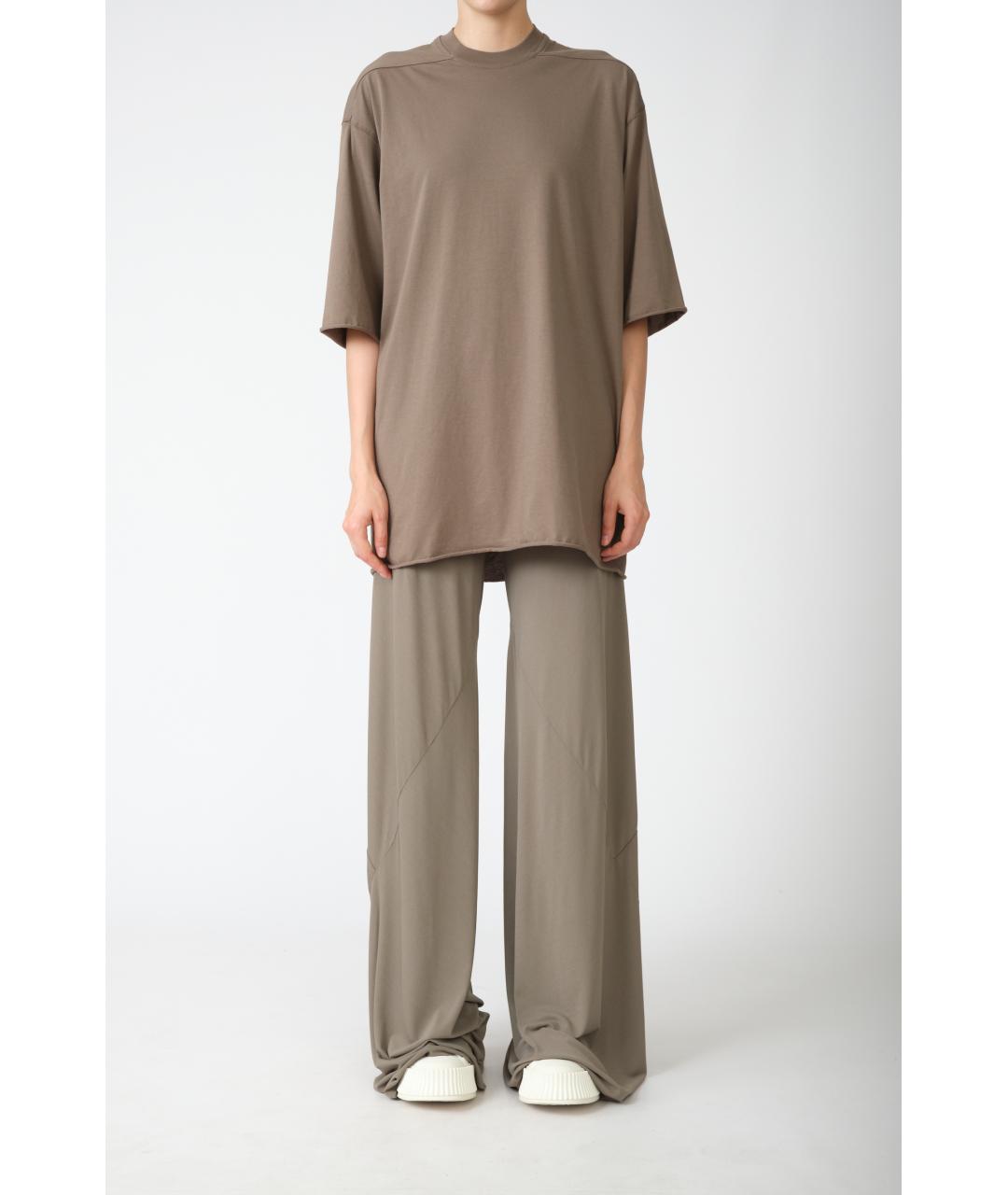 RICK OWENS Серая хлопковая футболка, фото 2