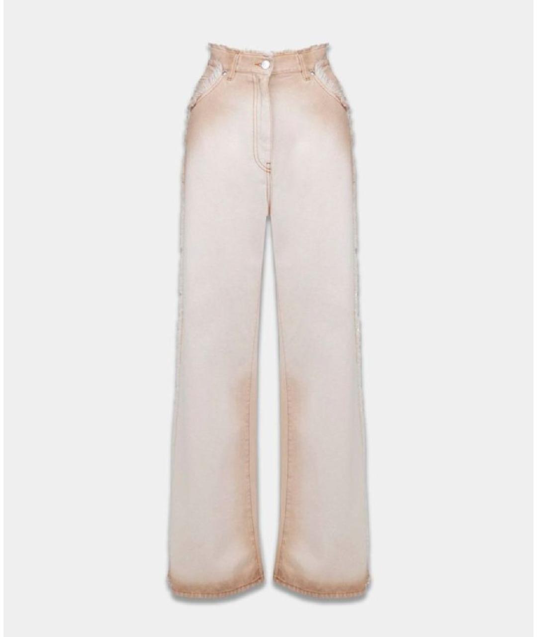 MSGM Бежевые хлопковые прямые джинсы, фото 10